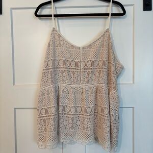 Maurices Cream Lace Camisole with Tiered Design